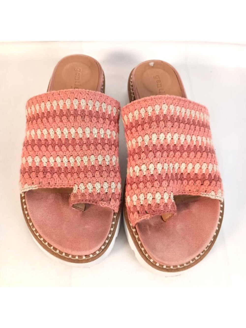 Gentle Souls Lavern Woven Poppy Slide Sandals Multi Women Size 10 Comfort